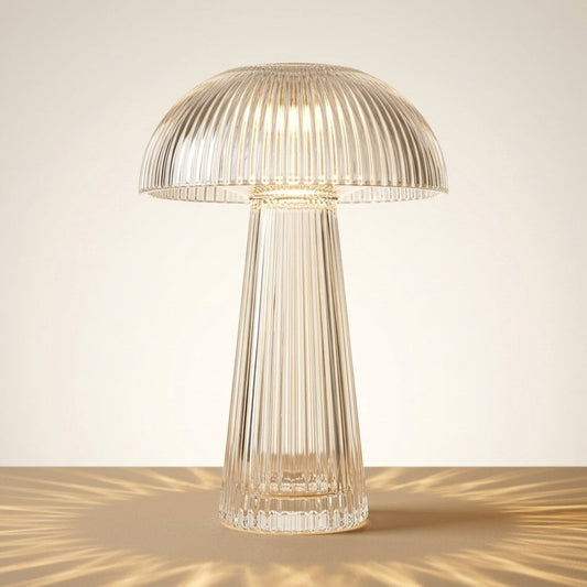 Dimmable touch-control ribbed LED table lamp