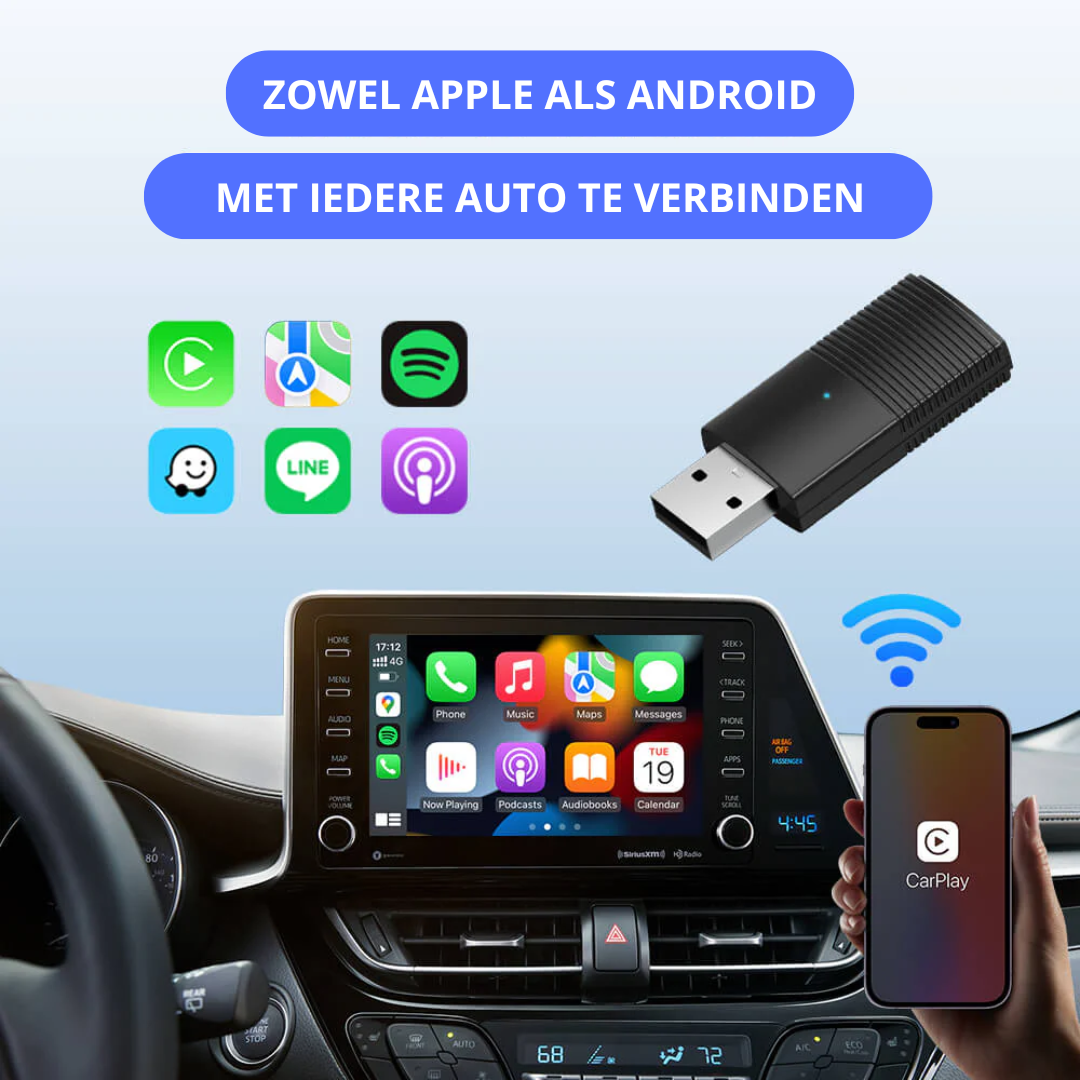 Wireless Car Adapter – CarPlay & Android Auto Connect Dongle