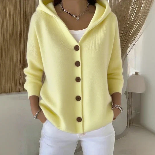 Women's Hooded Cardigan – Button-Front Knit Cardigan