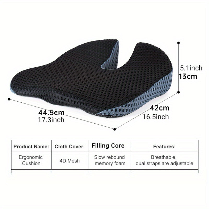 Car Seat Cushion – Ergonomic Memory Foam Coccyx Support
