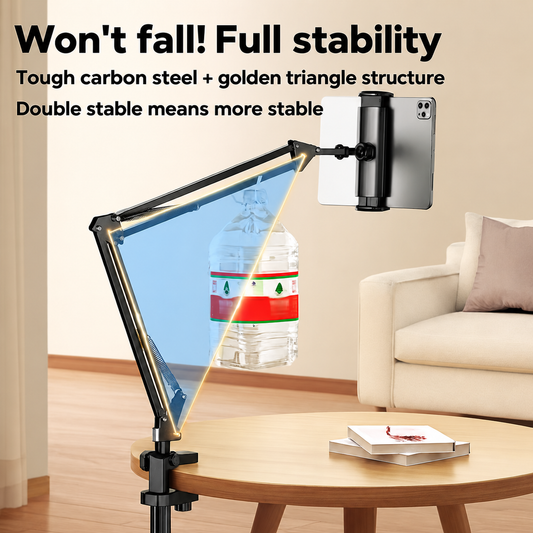 Adjustable Phone & Tablet Holder – 360° Aluminium Lazy Arm Stand for Bed & Desk