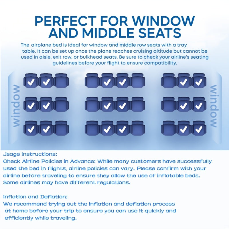 Inflatable Travel Bed – Kids' Airplane Footrest Air Bed