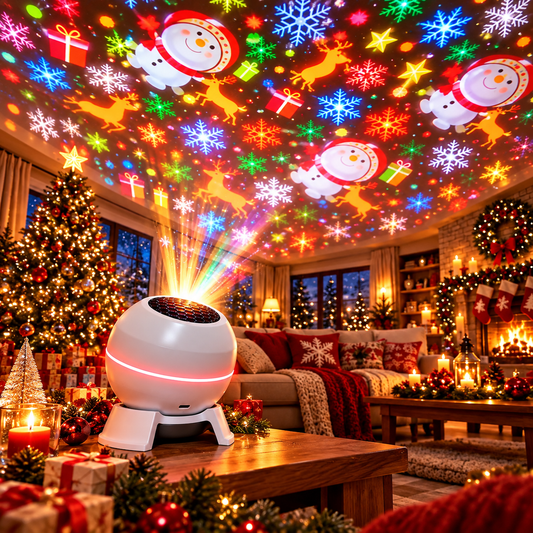 Christmas Light Projector with Moving Festive Motifs