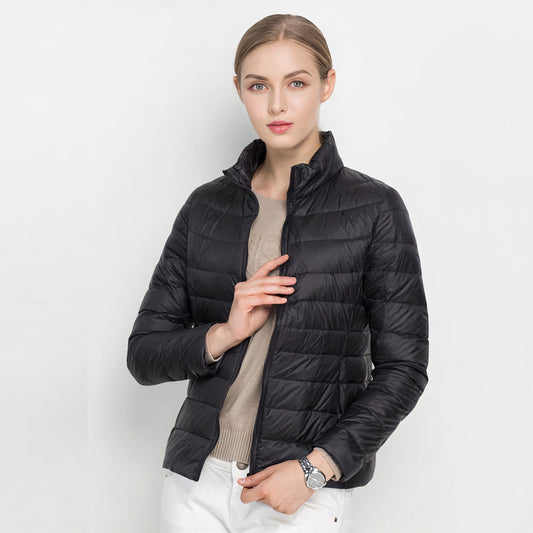 Women's hooded padded puffer jacket - front