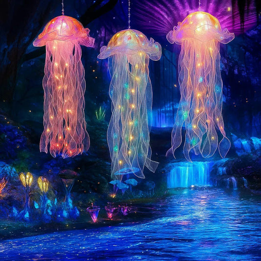 Hanging LED Jellyfish Lamp – Colourful Decorative Light
