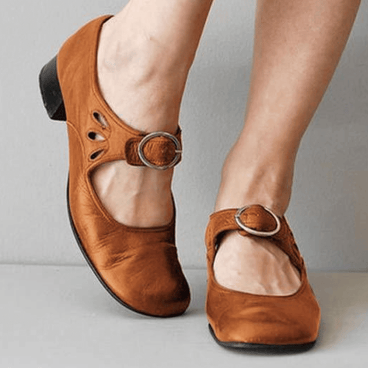 Leather Sandals for Women, Comfort Arch Support Sandals with Soft Footbed