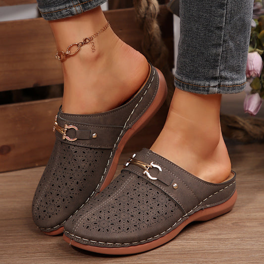 Cosy House Slippers for Women, Perforated Comfort Slippers with Flexible Sole