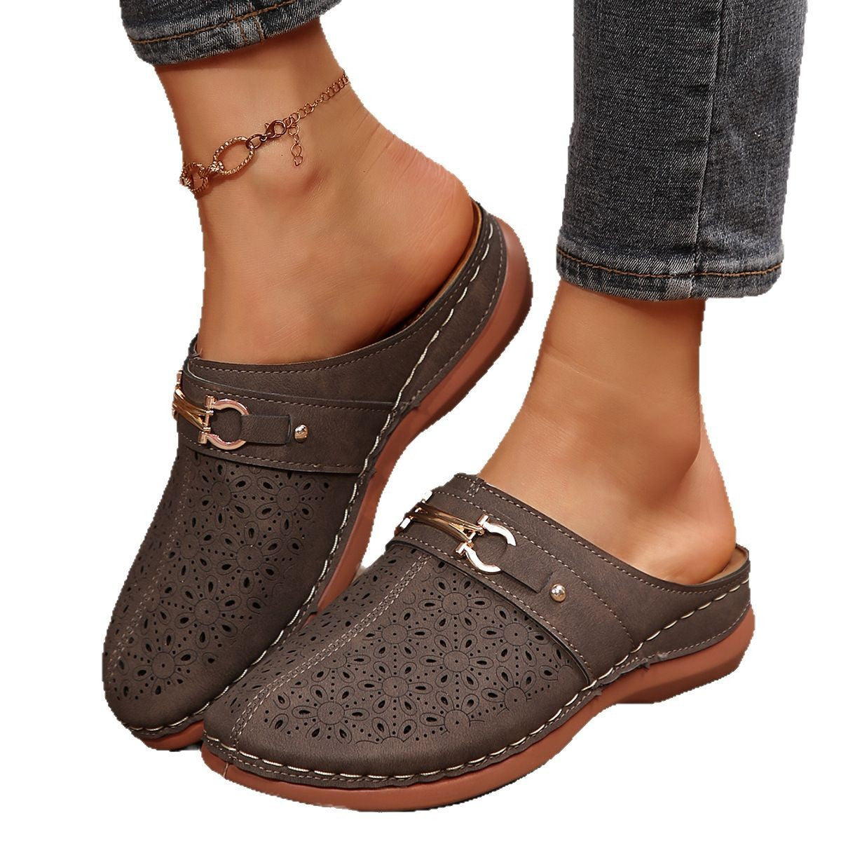 Cosy House Slippers for Women – Perforated Comfort Slippers with Flexible Sole