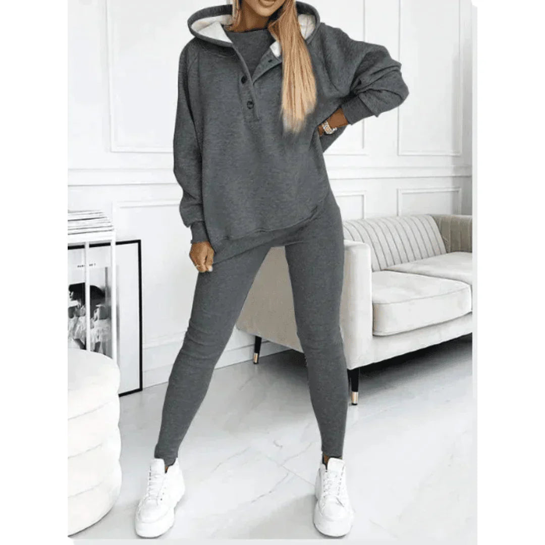 Women's three-piece cotton loungewear set