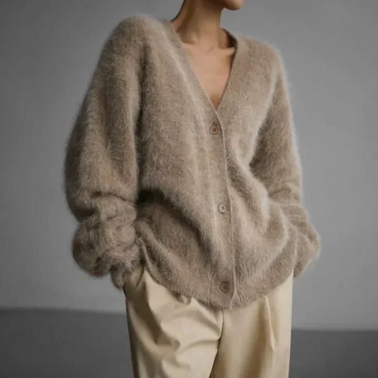 Women's cashmere open cardigan - front
