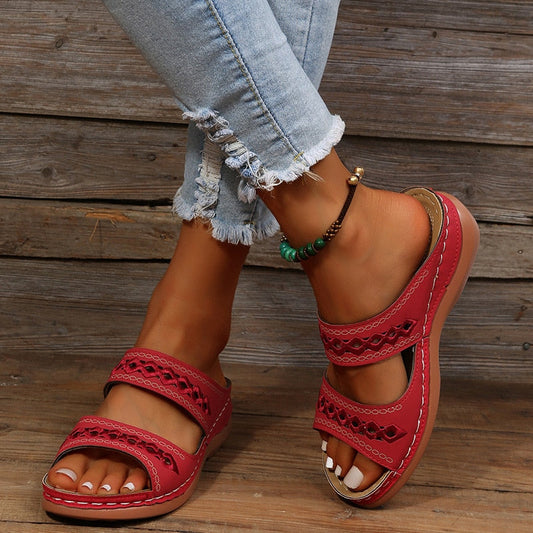 Cushioned Orthopaedic Sandals for Women, Padded Vegan Leather Comfort Sandals