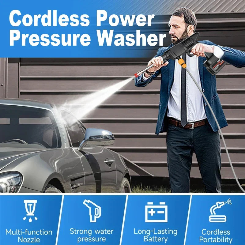 Cordless Pressure Washer – Portable Battery Car & Garden Cleaner