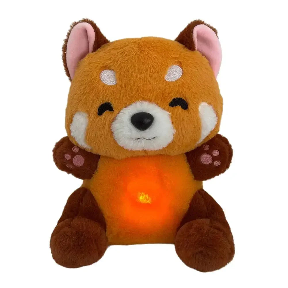 Red panda calming plush toy with breathing light
