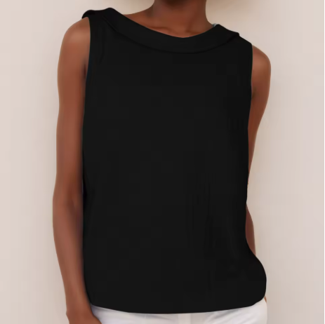 Women's sleeveless roll-neck mock-collar top