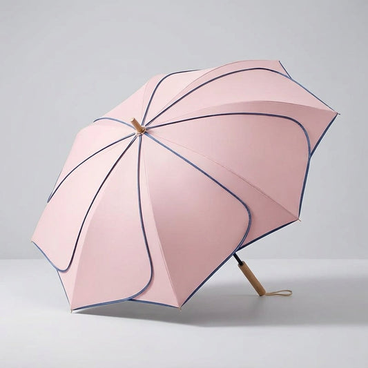 Floral Umbrella – Blossom-Shaped Umbrella with Wood Handle