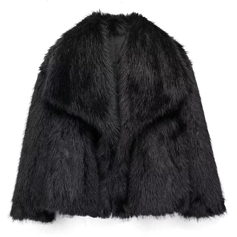 Women's Faux Fur Jacket – Cosy Short Fluffy Winter Jacket