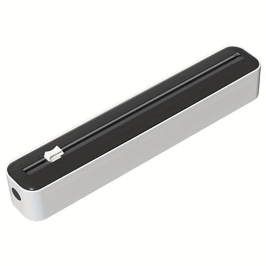 Cling film dispenser with slide cutter