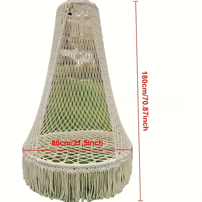 Handwoven Hanging Chair – Boho Cotton Rope Swing Seat