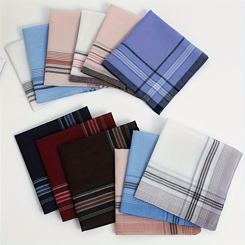 Set of checked 100% cotton handkerchiefs