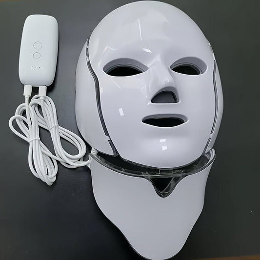 7-colour LED face and neck light therapy mask