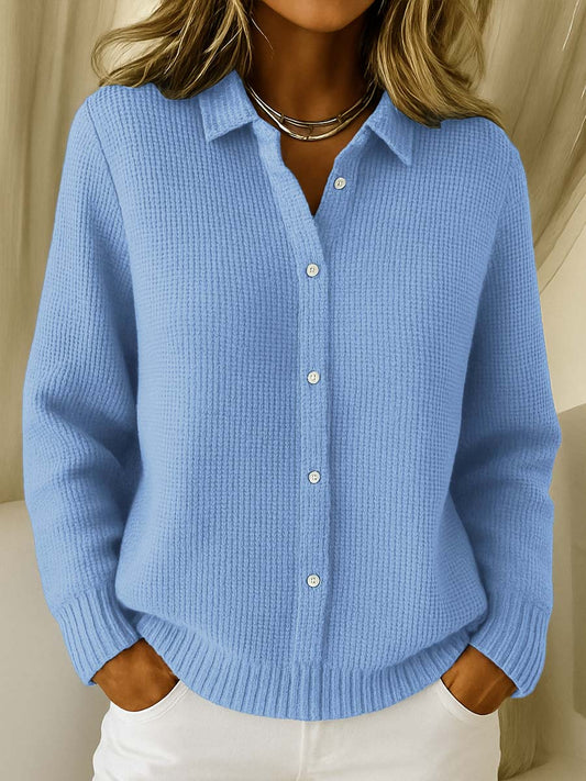 Women's button-front collared jumper - front