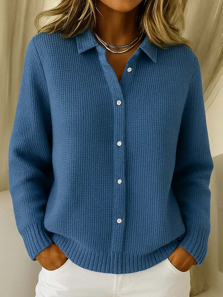 Women's longline button-front knit cardigan
