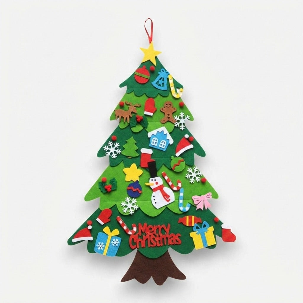 Felt Christmas Tree for Kids – 32 Removable Ornaments & LED Lights