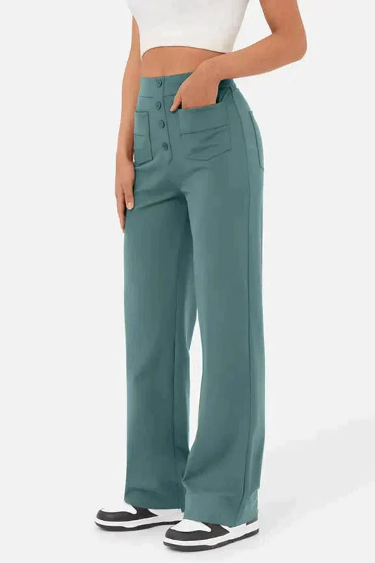 Women's wide-leg high-waist trousers in a relaxed street-style fit