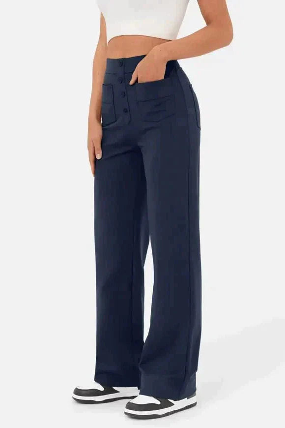 Women's wide-leg high-waist trousers in a relaxed street-style fit