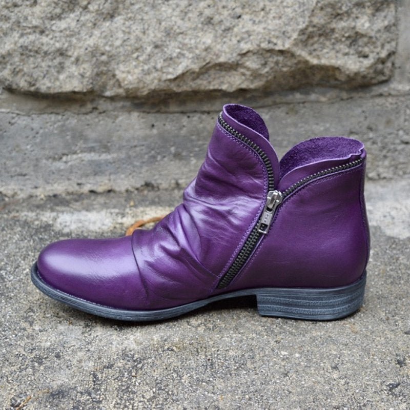 Women's Ankle Boots – Trendy Faux Leather Heeled Boots