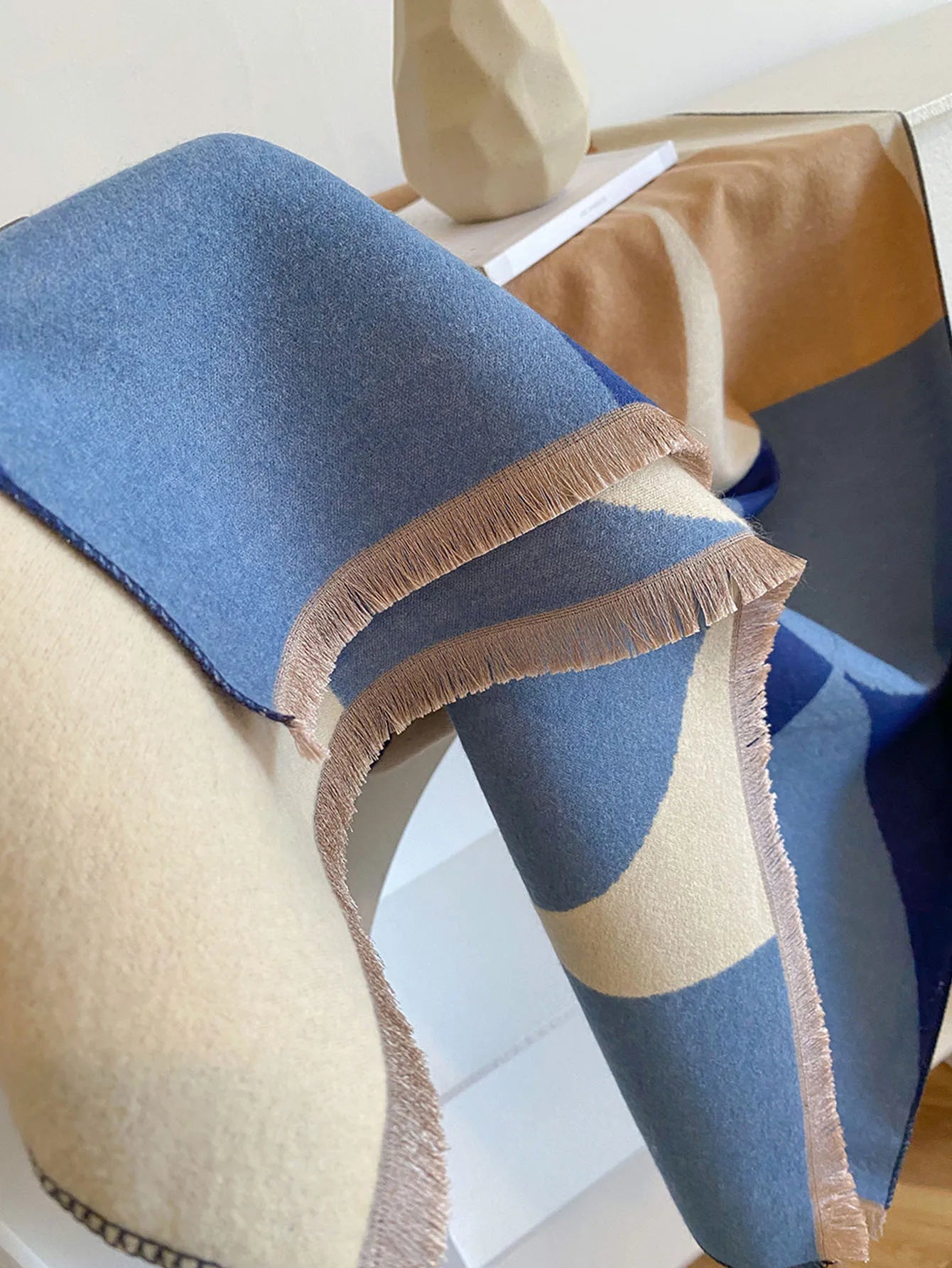 Women's soft reversible winter scarf
