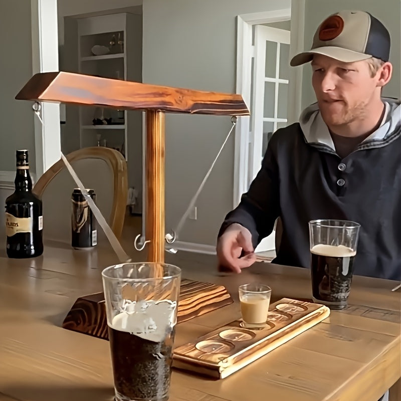 Wooden ring toss game