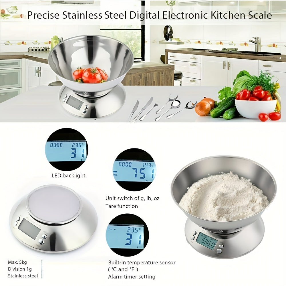 Digital kitchen scale with stainless steel platform
