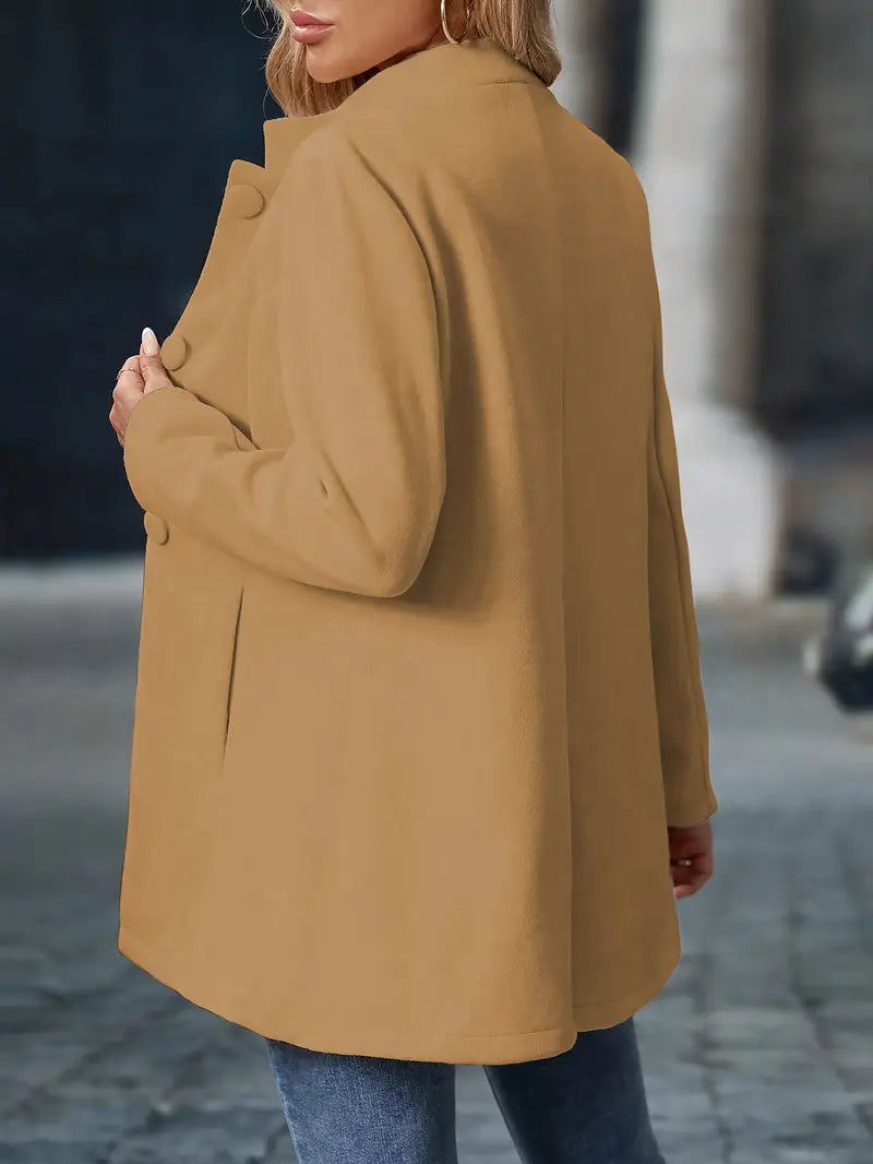 Women's Winter Coat – Classic Button-Front Longline Coat