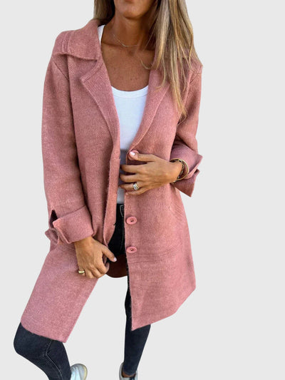 Women's Button Blazer – Tailored Elegant Wool-Blend Blazer