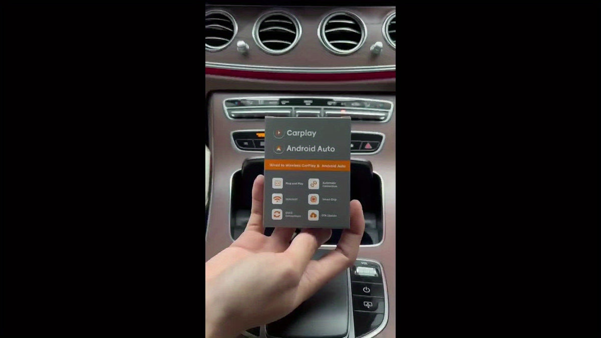 Wireless 2-in-1 CarPlay and Android Auto adapter dongle with USB and USB-C