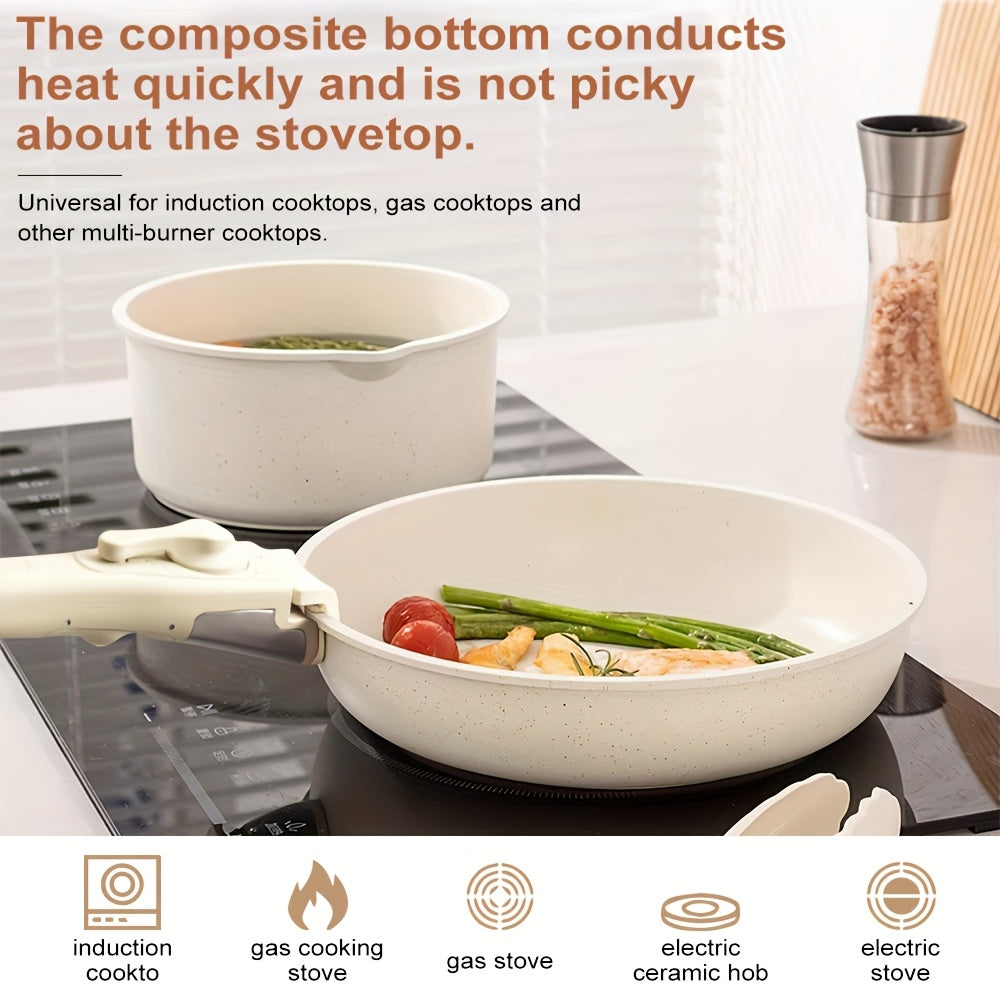 17-piece ceramic non-stick pan set with removable handles