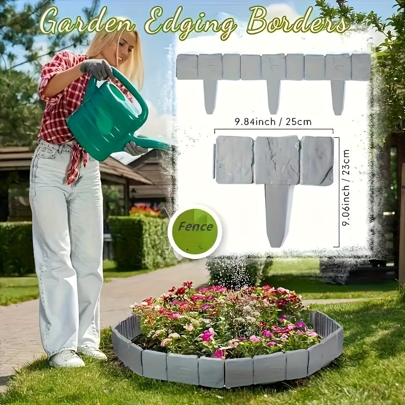 Stone-Look Garden Edging Set – 20-Piece Interlocking Border