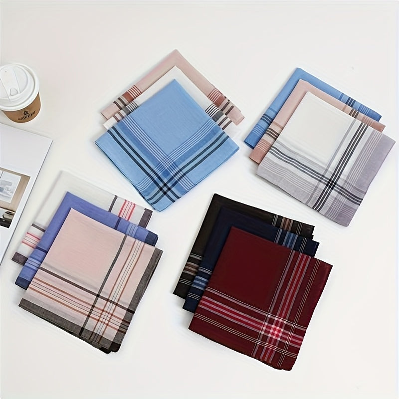 Set of checked 100% cotton handkerchiefs