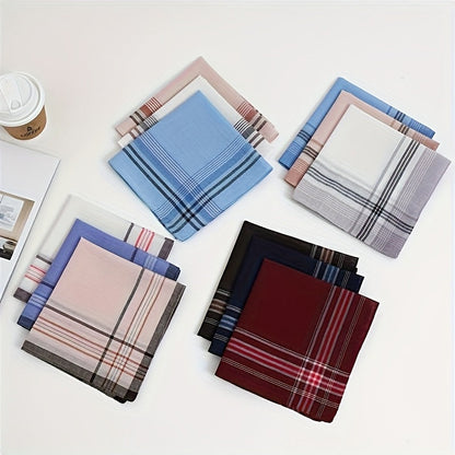 Set of checked 100% cotton handkerchiefs