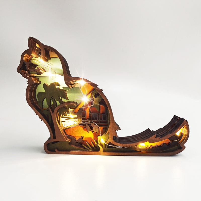 3D Handcrafted Wooden Animal Sculpture – Artistic Décor & Gift