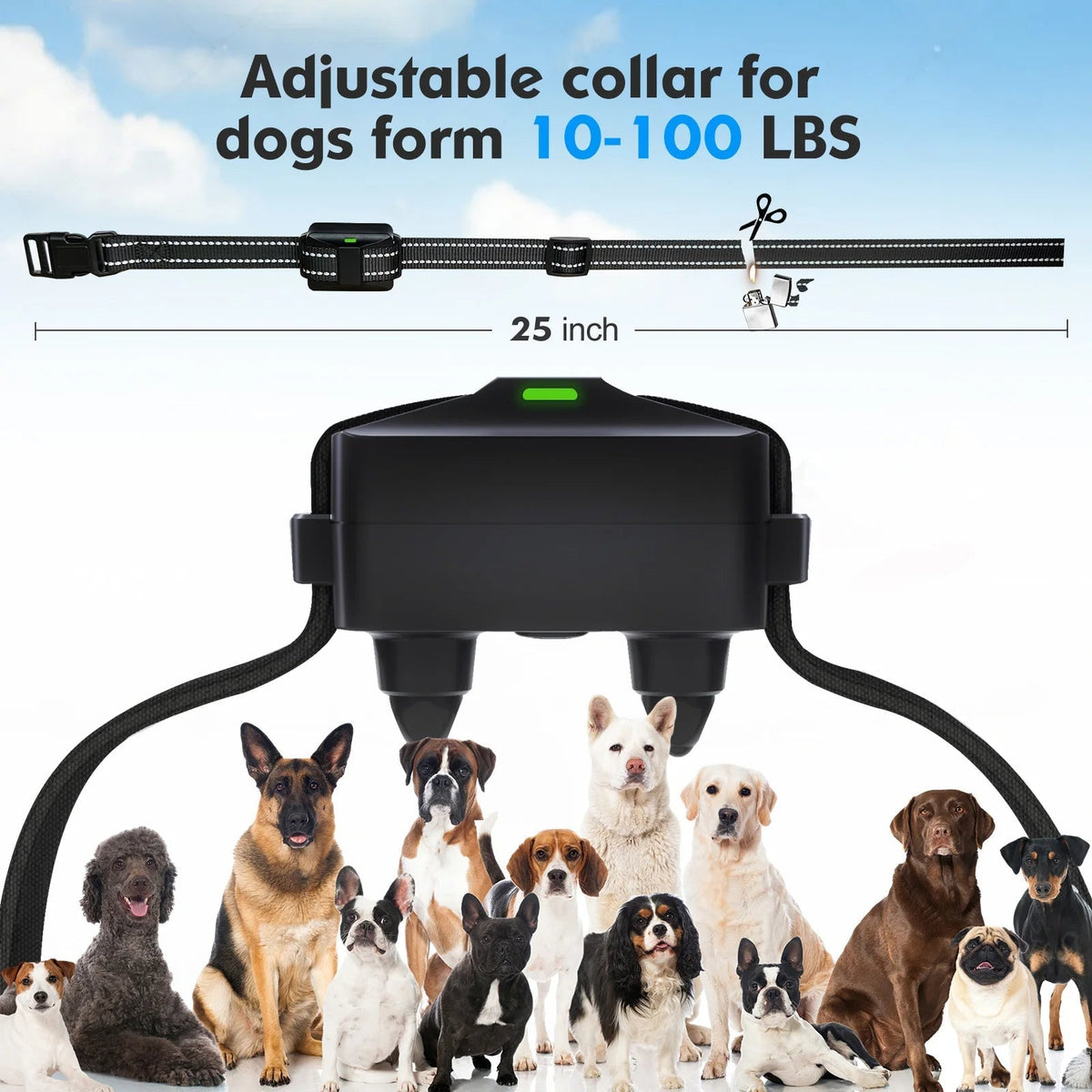 Remote dog training anti-bark collar
