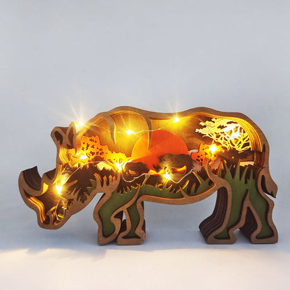 3D Handcrafted Wooden Animal Sculpture – Artistic Décor & Gift
