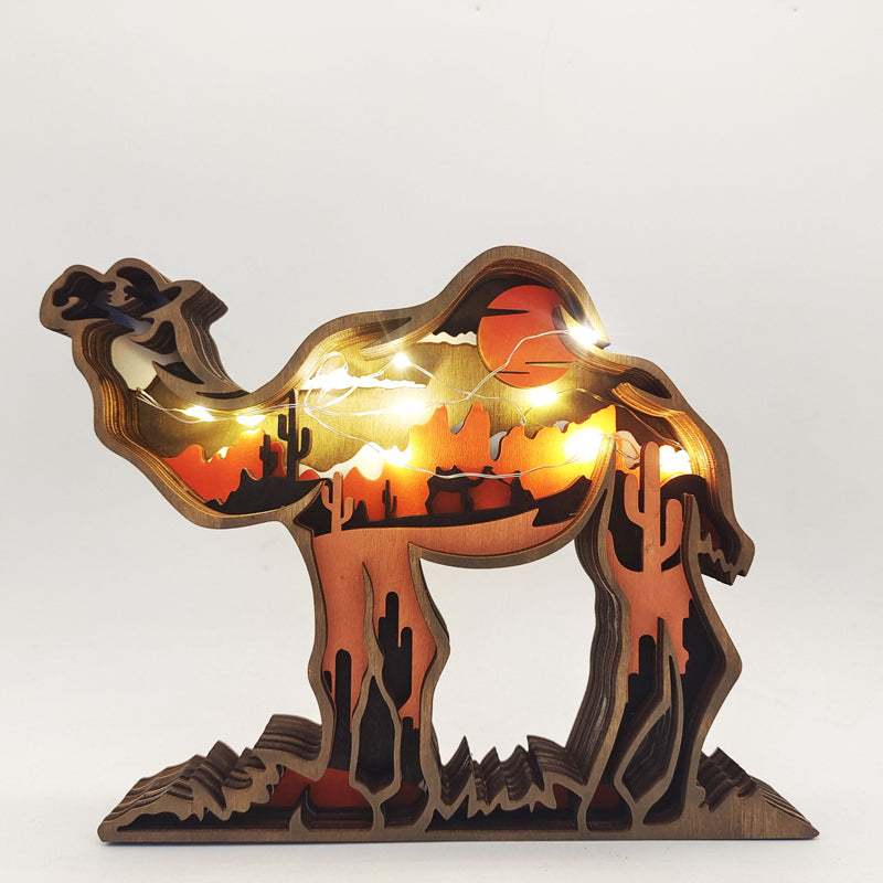 3D Handcrafted Wooden Animal Sculpture – Artistic Décor & Gift