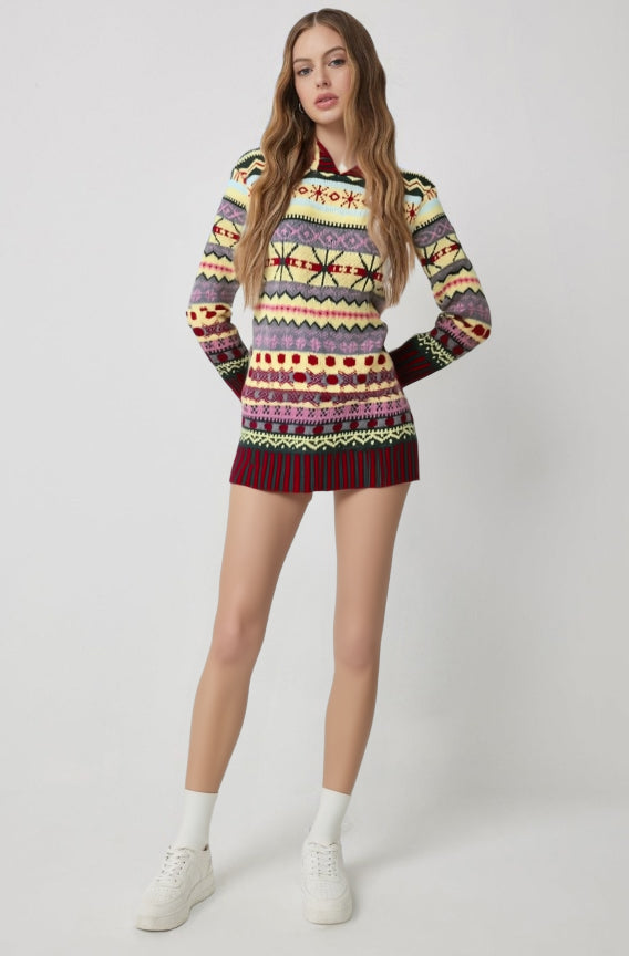 Women's warm Fair Isle Nordic knit jumper