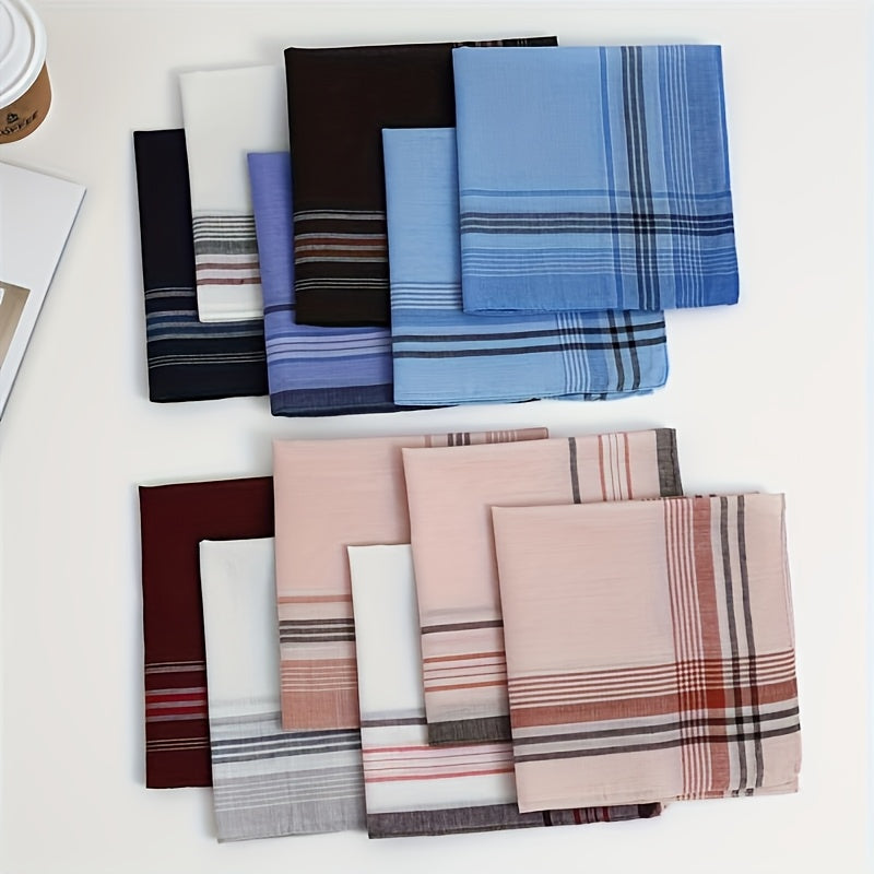 Set of checked 100% cotton handkerchiefs