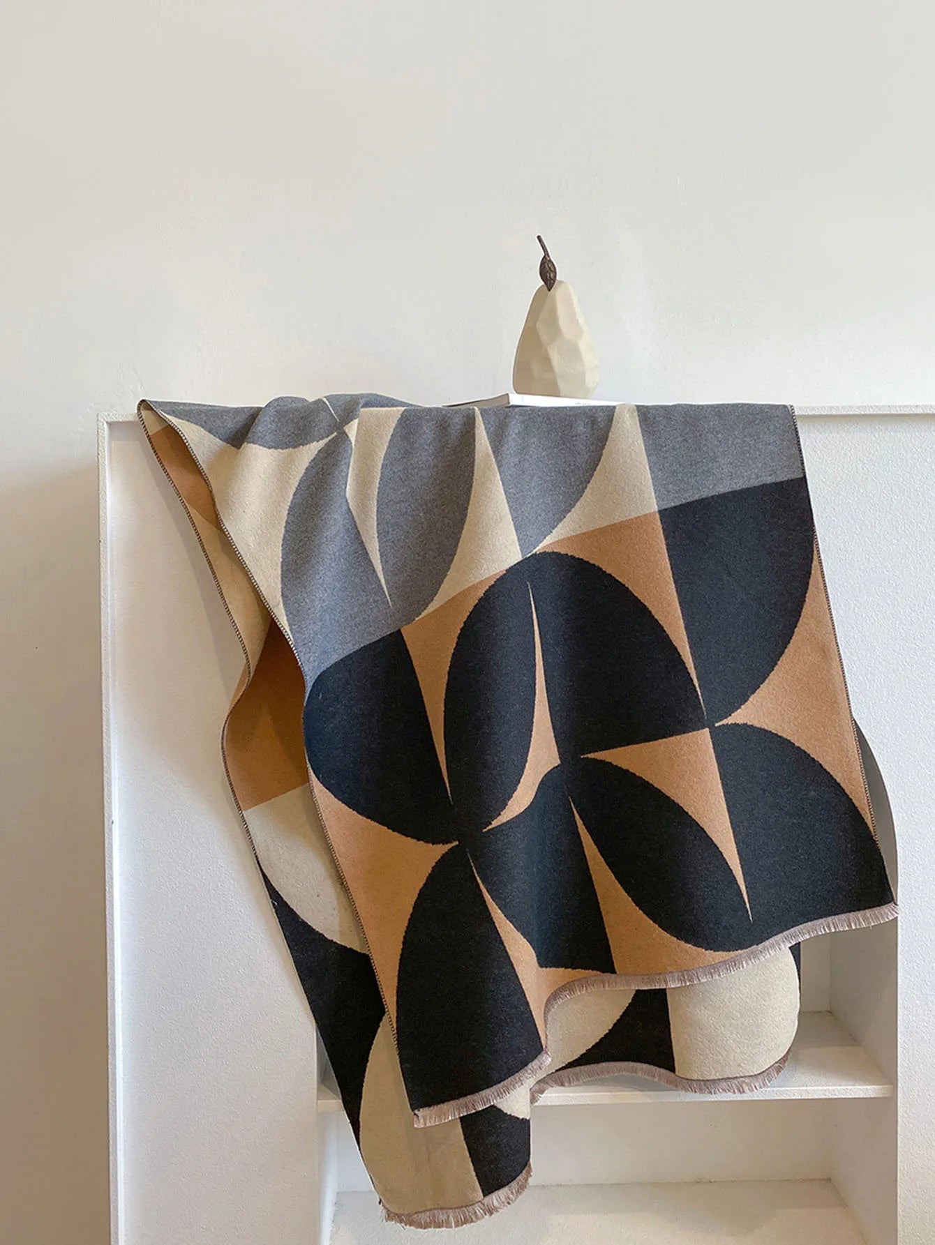 Women's soft reversible winter scarf