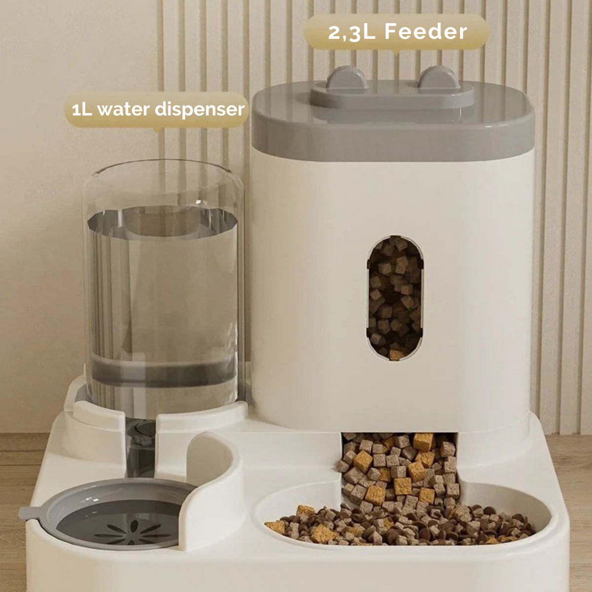Automatic pet feeder and water station dispenser