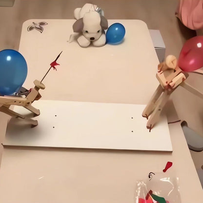 Wooden 2-player balloon duel party game
