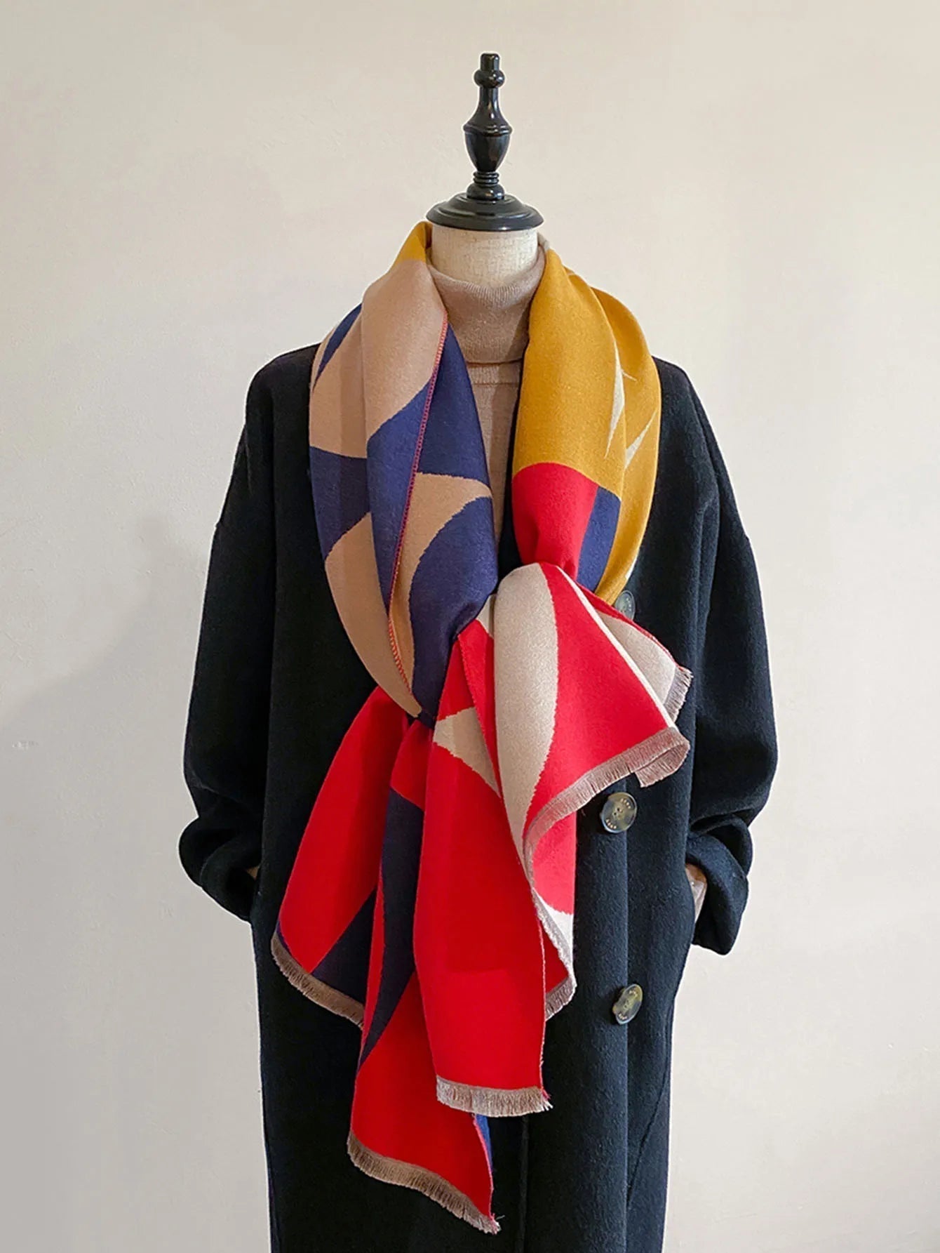 Women's soft reversible winter scarf